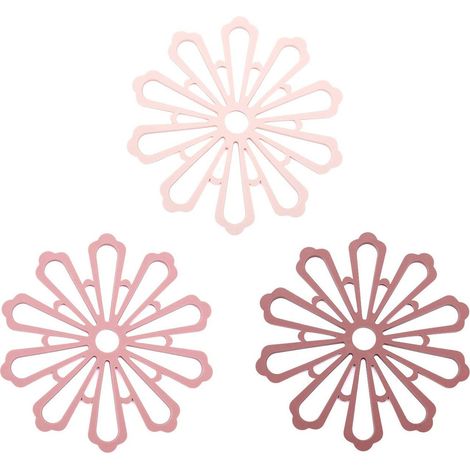 Sous-plat En Silicone - Forme De Pétales - Résistant À La Chaleur Jusqu'à 230 °C - Antidérapant - Pour Casseroles, Poêles, Assiettes, Tasses - Lot De 3 (1/5)