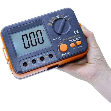 Testeur de résistance numérique, Testeur numérique de résistance d'isolation, mégohmmètre ohmmètre, voltmètre DVM 1000V 2G avec rétro-éclairage LCD (1/5)