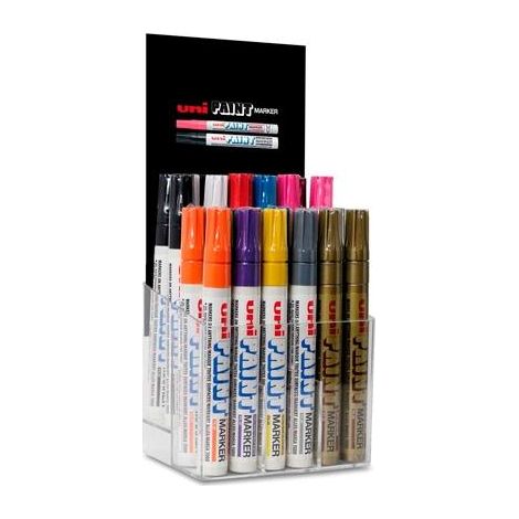 UNIBALL EXPOSITOR MARCADOR PERMANENTE PAINT MARKER PX-20/30P SURTIDO -30U-