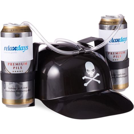 Casco para bebidas de fiesta 13 x 32 x 28 cm diseño pirata práctico para latas de plástico negro 130003816 (1/5)