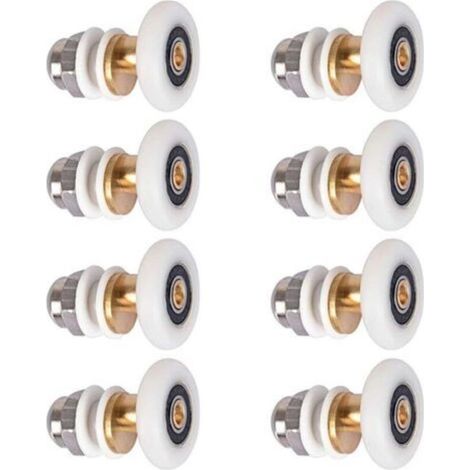 Rotelle scorrevoli per porta doccia – 8 pezzi, diametro 23 mm, ruote di ricambio per porta vasca da bagno o cabina doccia (1/3)