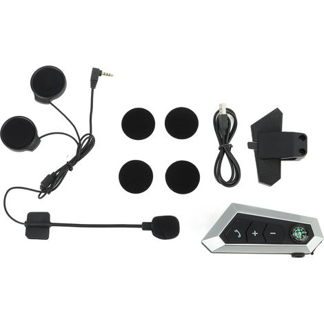 Casque Bluetooth Moto IPX6 Étanche Réduction de Bruit Intercom Rechargeable pour Casque (1/5)