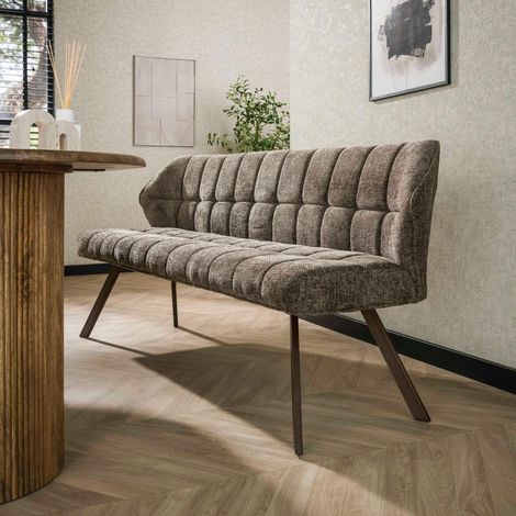 Banc de table taupe pieds bronze 180 cm MELBOURNE (1/3)