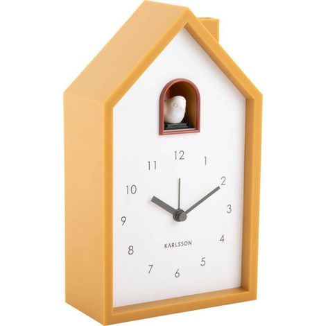 Karlsson CUCKOO Reloj despertador de cuco amarillo diseño moderno