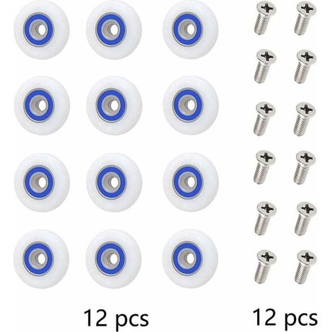 Roulette Porte Douche Roulettes pour Porte de Douche Roulette Porte Douche Roues Roulettes de Rechange Roulette Porte Roulette de Douche pour Porte de Douche avec Des Vis,27 mm de diamètre,Starlight,1 (1/3)