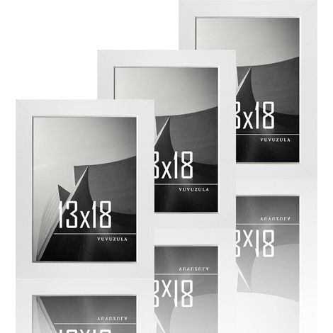 Bilderrahmen 13x18cm Weiß Holz Fotorahmen 5x7 Zoll MDF Rahmen 3er Set (1/5)