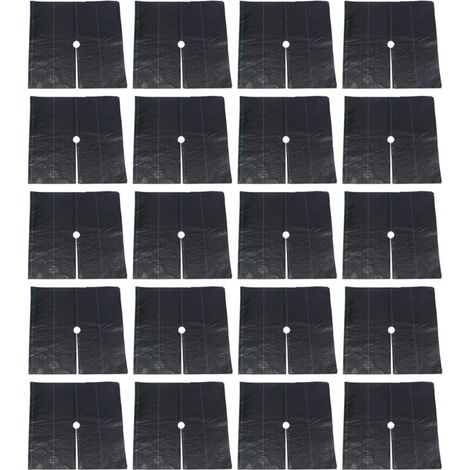 90g 1m pièce taillée à ouverture 20pcs Tissu anti-herbe perforé noir, respirant et perméable à l'eau, tapis anti-herbe pour jardin fruitier (1/4)