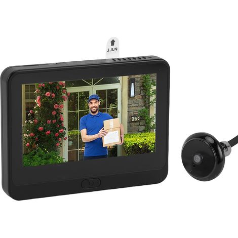 1080P Judas de Porte Camera Surveillance, Visiophone Connecté Interphone Vidéo, Judas Numérique 4.3’’ Écran Batterie 5000mAh, PIR Motion Detection (1/5)