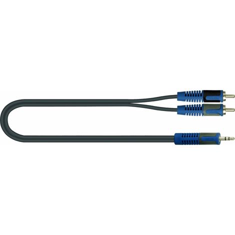 QUIK-LOK RKSA/150-2 cavo audio 2 m 3.5mm 2 x RCA Nero, Blu, Grigio