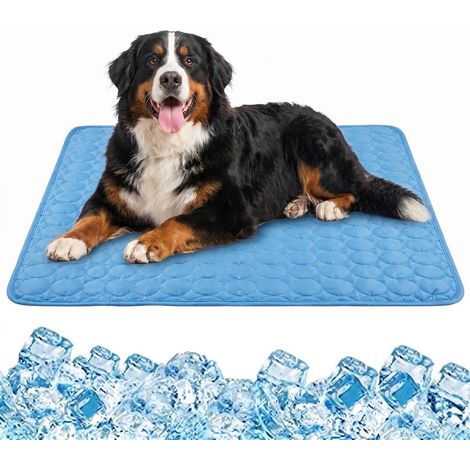 Tappetino rinfrescante per cani e gatti (XL) - 100 x 75 cm - Seta ghiacciata, antigelo - Sicuro e atossico - Riutilizzabile - Traspirante - Lavabile - Tappetino rinfrescante estivo - Portatile e legge (1/5)