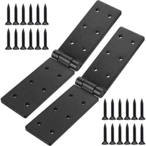 2 pezzi di cerniere pieghevoli nere resistenti, cerniera per scatola, cerniera per cassapanca, cerniera per cassetti di mobili da giardino in legno