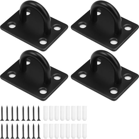 Oogplaat - Acero Inoxidable M6 - Para Cuerdas Hamacas Anillos De Gimnasia - 40 X 45 Mm - 4 Unidades (1/5)
