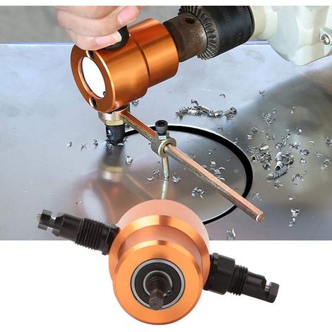 Blechschneider, 360° Doppelkopf-Vielseitiger Nibbler-Bohrer DIY Autoreparatur Schneidwerkzeug