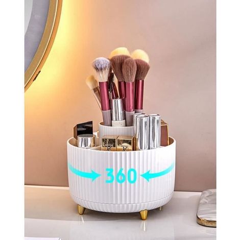 Organisateur Maquillage Rotatif, Rangement Maquillage Support Cosmétique Plastique, Conçu pour être utilisé avec des Crayons (1/4)