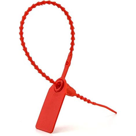 100 scellés de sécurité en plastique numérotés pour valises, boîtes, conteneurs, portes, sacs, camions, logistique, rouge (1/3)