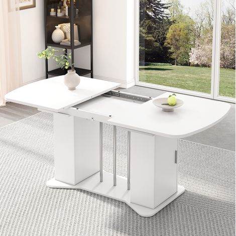 tavolo pranzo allungabile 120x160 bianco con vano extra OKMYHOME (1/5)