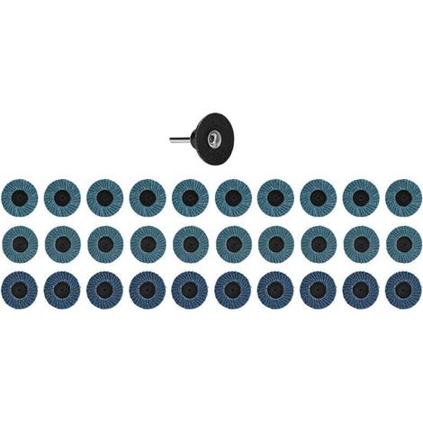 Jeffergarden Ensemble de 31 disques abrasifs, papier de verre, accessoires industriels, oxyde d'aluminium, couple bleu, 2 pouces, 50 mm