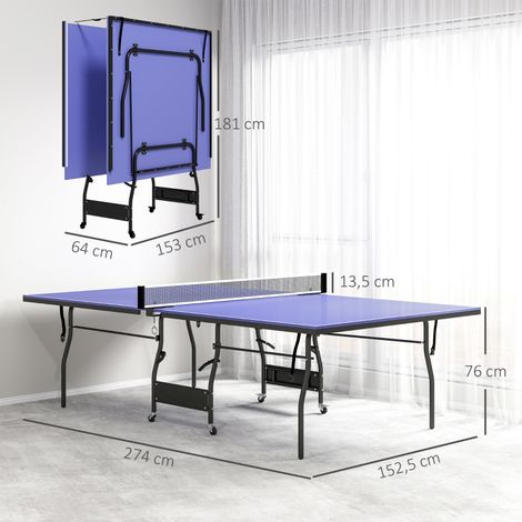 Table de tennis pliable format moyen avec filet, 3 balles incluses, plan de jeu 12 mm. (1/5)