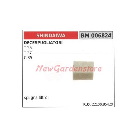 Fiiltro aria in spugna SHINDAIWA per decespugliatore T 25 T 27 C 35 006824
