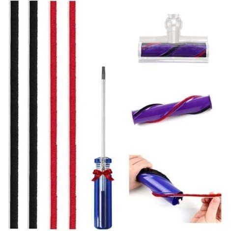 Set of 4 Replacement Plush Vacuum Cleaner Strips for Dyson Original V7 V8 V10 V11 Direct Drive with Screwdriver (1/4)
