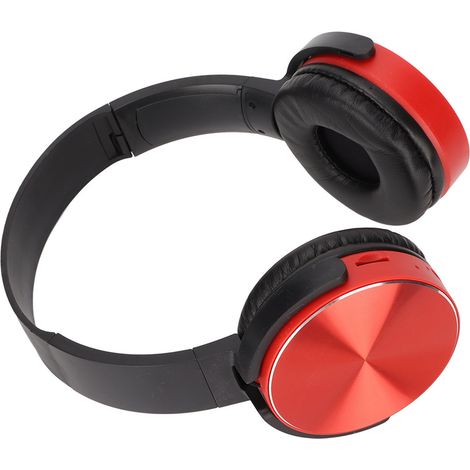 Casque Bluetooth 450BT avec caisson de basses réglable, multifonctionnel et sans fil, idéal pour les jeux vidéo (rouge). (1/5)