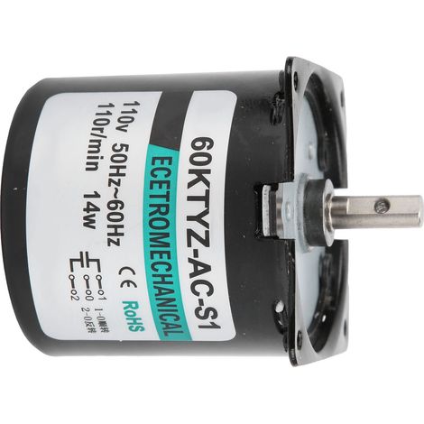 14-W-Wechselstrom-Synchronmotor mit Permanentmagnet, niedrige Drehzahl, bidirektional, hohes Drehmoment, zentrale Welle XD60KTYZ, 110 U/min, 110 V Wechselstrom (1/5)