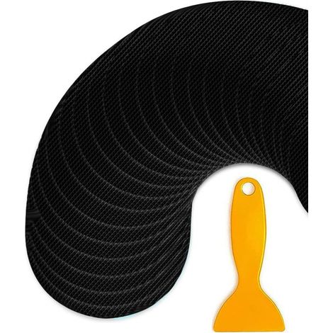 Stickers Baignoire Antidérapants pour Salle Bain Douche Tapis RondNoir 8cm lot de 20 Noir (1/4)