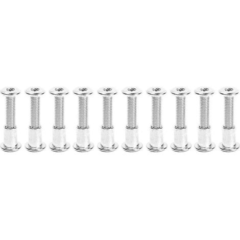 10 Paar Innensechskant-Schraubenmuttern-Set 12 mm, vernickelter Kohlenstoffstahl, M6 x 30