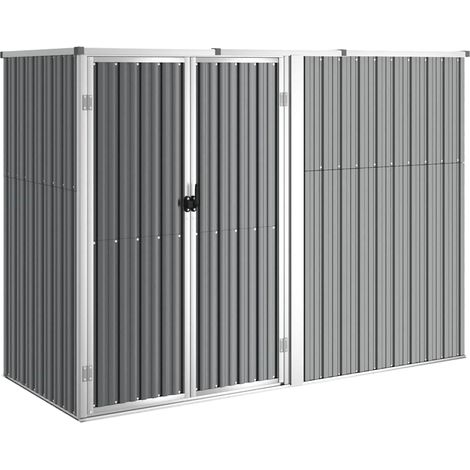 vidaXL Cobertizo herramientas jardín acero galvanizado 225x89x161 (1/2)