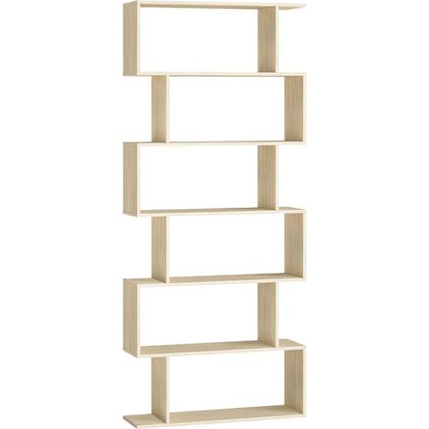 Libreria moderna a 6 ripiani divisorio contenitore per soggiorno camera da letto ufficio beige 120004222