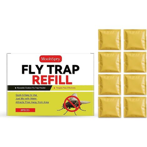 1 pièceRecharge pour piège à insectes volants - 8 recharges pour piège à mouches d'intérieur standard - Capture les moucherons, les mouches domestiques et les mouches des fruits - Facile à utiliser - (1/5)
