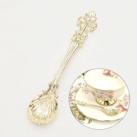 Cuillère délicate et élégante, cuillère à café rétro, cuillère à thé vintage, cuillère à dessert pour cuisine, expresso,thé,dessert (1/5)