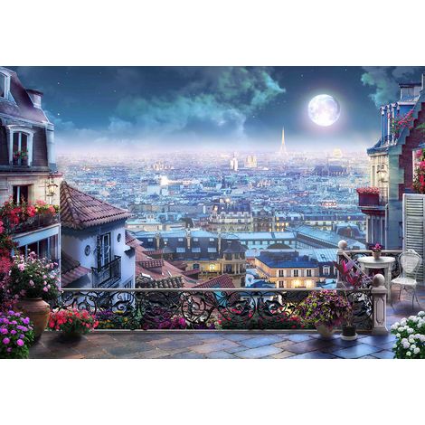 Papier peint panoramique - Panorama de Paris - 130 cm x 90 cm (1/2)