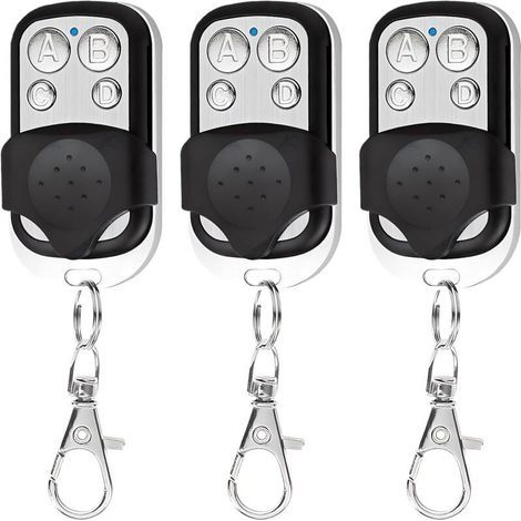 3 Pièces Telecommande Universelle Portail Compatible 433 MHz pour porte de garage, Télécommande Portail Garage Fil à 4 Boutons pour Porte de Garage et Voiture (1/5)