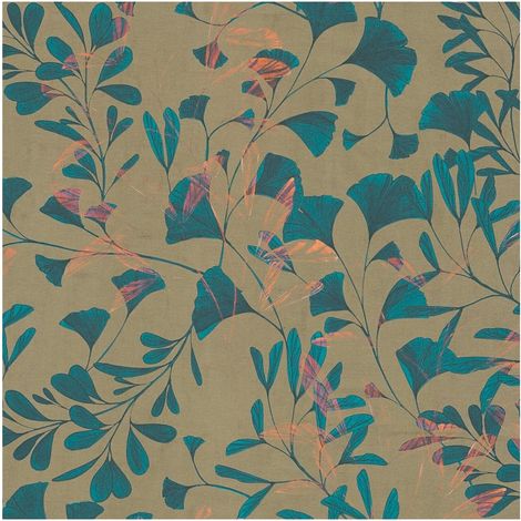 Nature wallpaper wall Profhome 782232 hot embossed non-woven wallpaper smooth with floral ornaments matt brown turquoise blue pink 5,33 m2 (1/5)
