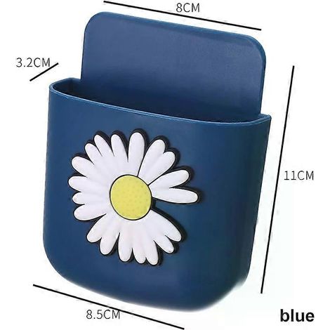 Boîte de rangement murale sans perçage, support mural pour téléphone portable avec prise de charge et crochet multifonction (1/5)