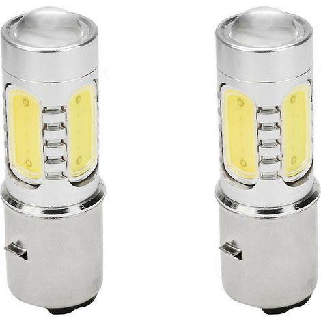 phares de moto 12V H6 BA20D 4 ampoules LED COB blanches, compatibles avec les cyclomoteurs et les quads. (1/2)
