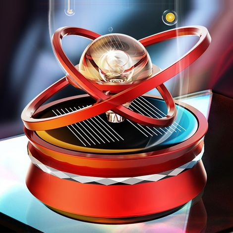 Diffuseur d'arôme rotatif solaire pour voiture, boule en cristal suspendue, décoration rouge parfumée, cadeau auto ornement. (1/5)
