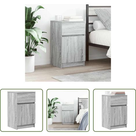 Holzwerkstoff - Nachttisch Grau Sonoma 39x35x65 cm Holzwerkstoff (1/5)