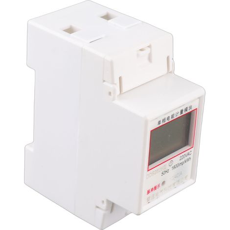 Compteur d'énergie électronique monophasé DDS2626 2P, affichage LCD, montage sur rail DIN, compteur de puissance kWh 10 (40) A (affichage ordinaire du comptage cumulatif) (1/5)