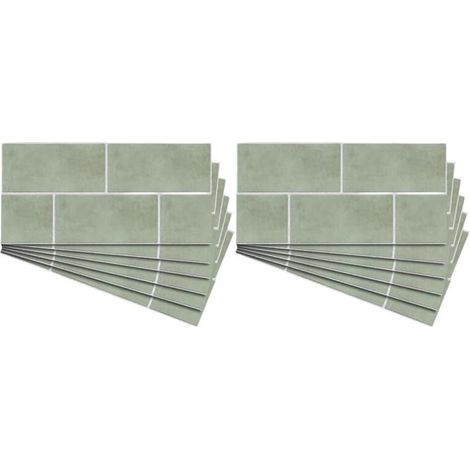 Juego de 12 adhesivos autoadhesivos para azulejos, PVC, adhesivos para suelo, aplicación DIY, aptos para cocinas y baños, 30 x 15 cm (1/5)