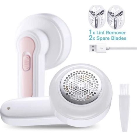 Rasoir Anti Bouloche Electrique Anti-Bouloches Peluches avec Port USB Portable Rasoir Brosse Vetement 2 Lames Remplaçables Rasoir P