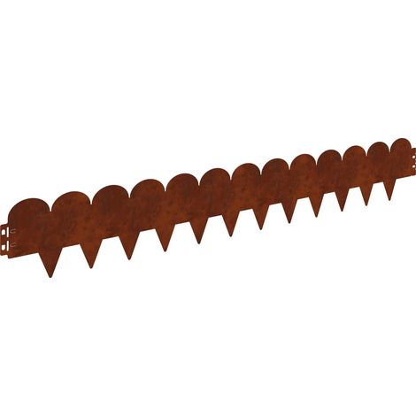 Raseneinfassung 10 pcs 103 x 15 cm Stahl Rostig vidaXL