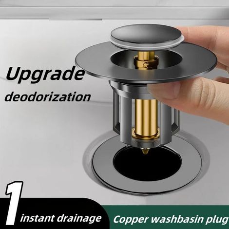 99% Universal All Brass Pop-Up Bounce Core Basin Drain Filter Hair Catcher Sink Strainer Bathtub Stopper Bath Plug Bathroom Tool (1/4)