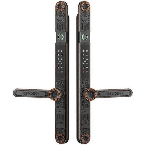 Serrure de porte intelligente avec clavier à empreinte digitale, RFID et contrôle par application design ultra-mince, adapté aux portes coulissantes étroites. (1/5)