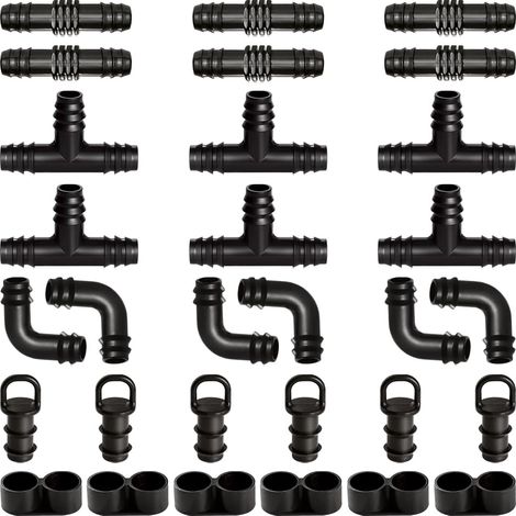 30 piezas de accesorios de riego para tuberías de 16 mm, conectores de manguera de agua para riego, conectores de manguera con púas para sistemas de riego, conectores con púas para sistemas de riego. (1/5)