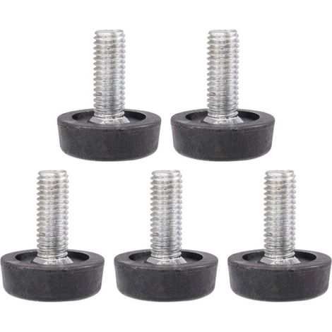 Black M8 x 20 mm 5pcs Adjustable Furniture Leveling Feet Adjustable Feet Furniture Pads Table Legs Chair Base Floor Protector (1/5)