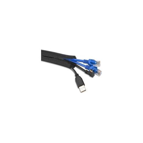 Manchon de Câble Tressé 2m, Gaine Organisateur Auto-Enroulant PET, Protection Cache-Câbles 16-28mm pour Bureau Ordinateur TV (1/4)
