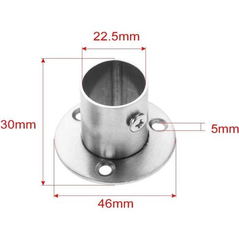 Lot de 4 brides en acier inoxydable pour penderie, tuyauterie, support et fixation, raccord entre tubes, porte-tringle de 22 mm