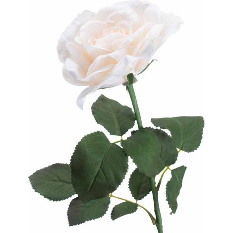 Large Garden Rose Artificial Flower - L5 x W10 x H75 cm - White